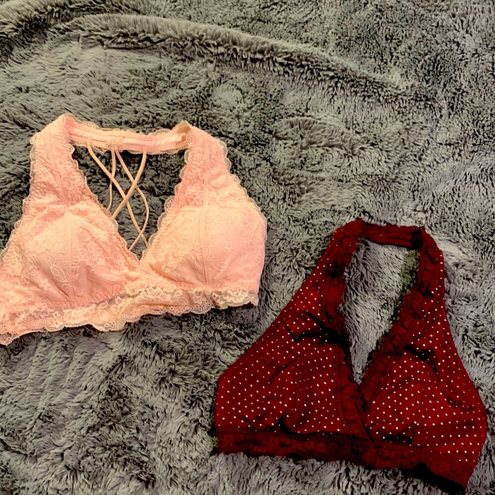 Gilly Hicks Bralettes, size small, like new! Pink, Burgundy